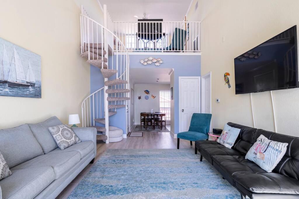 Ferienwohnung Oceanfront At The Dawns Galveston Exterior foto